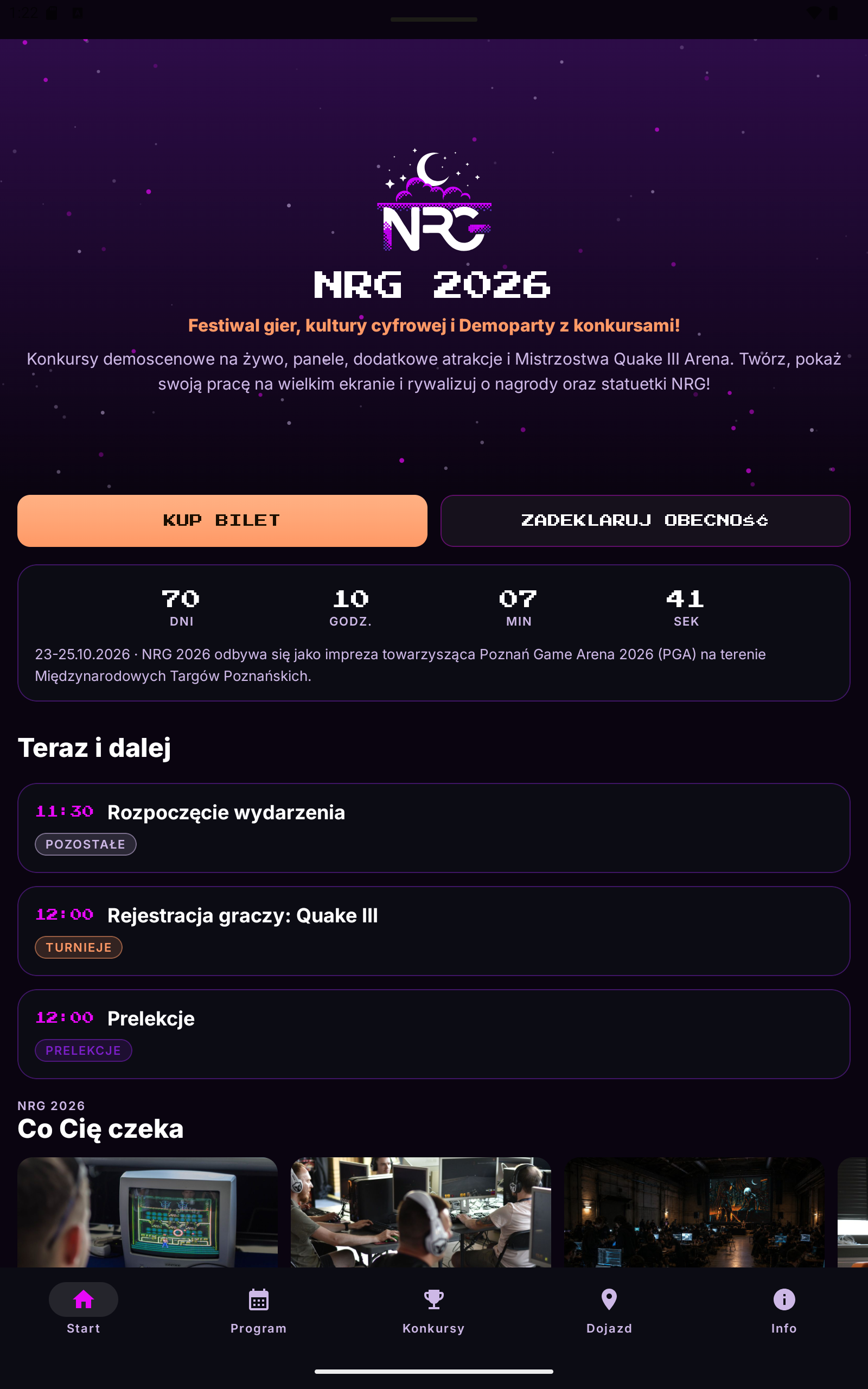 Event details and venue directions