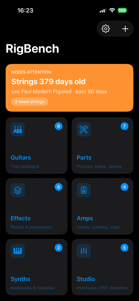 Dashboard — your whole collection and reminders at a glance